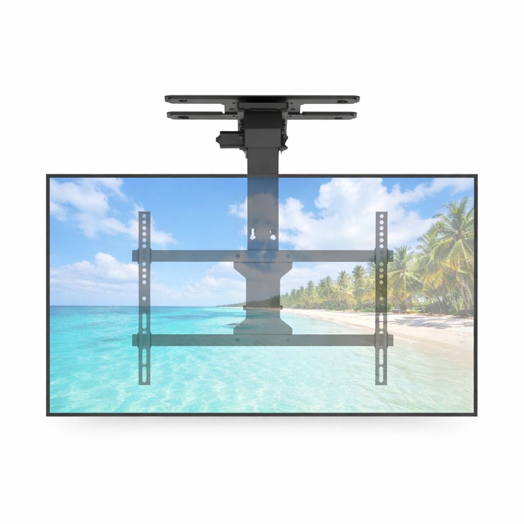 Supporto TV Motorizzato da Soffitto Inclinabile Integrazione Smart Home per TV da 37 a 75'', Nero - Techly ICA-PLB 074M