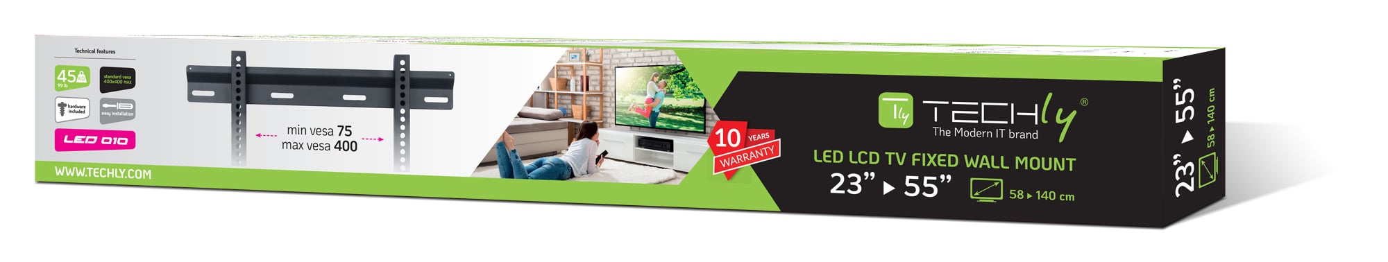Staffa a Muro Ultra Slim TV LED LCD 23-55'' - Techly ICA-PLB 114M