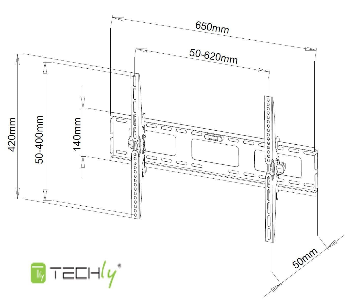 Supporto a Muro per TV LED LCD 40-65'' Inclinabile - Techly ICA-PLB 131L
