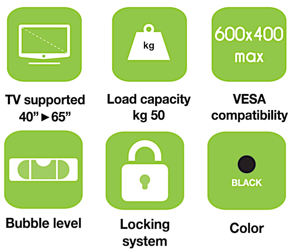Staffa a Muro Inclinabile TV LED LCD 40-65'' - Techly ICA-PLB 133LTY