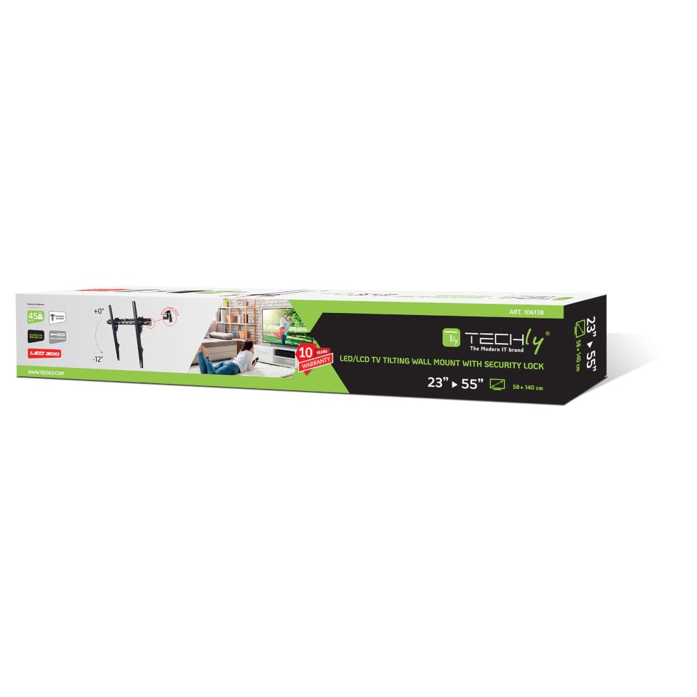 Staffa a Muro Inclinabile TV LED LCD 23-55'' - Techly ICA-PLB 133MTY