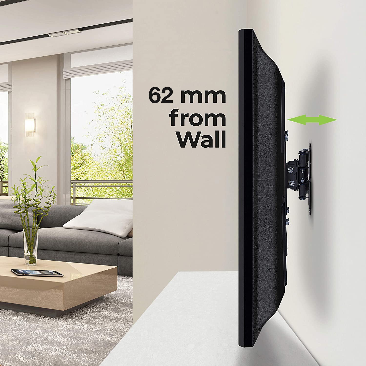 Supporto a Muro Ultra Slim per TV LED LCD 32-55'' Nero - Techly ICA-PLB 136E