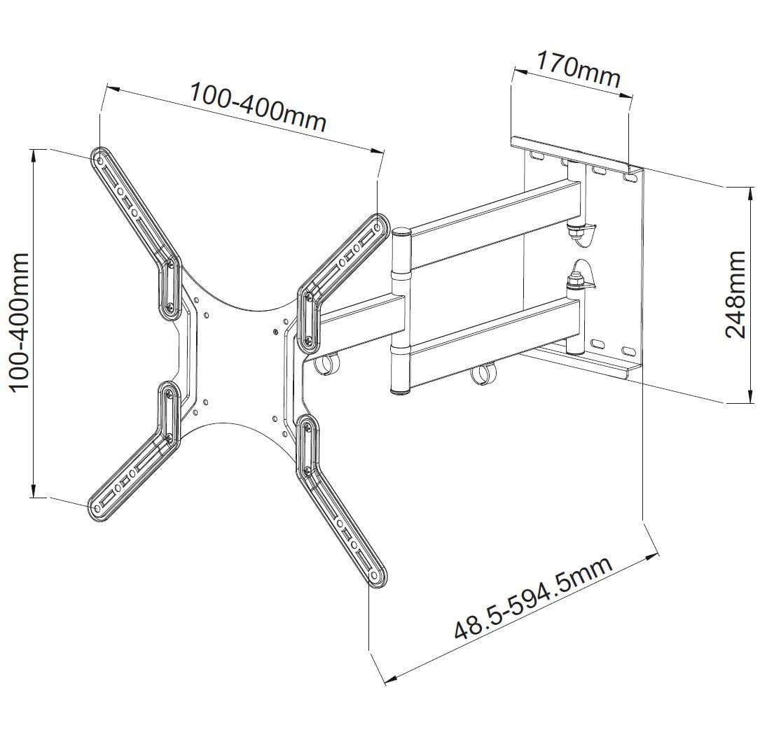 Supporto a Muro Ultra Slim per TV LED LCD 23-55'' Nero - Techly ICA-PLB 136M