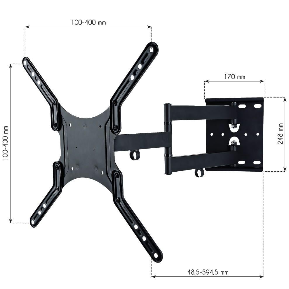 Supporto a Muro Ultra Slim per TV LED LCD 23-55'' Nero - Techly ICA-PLB 136M