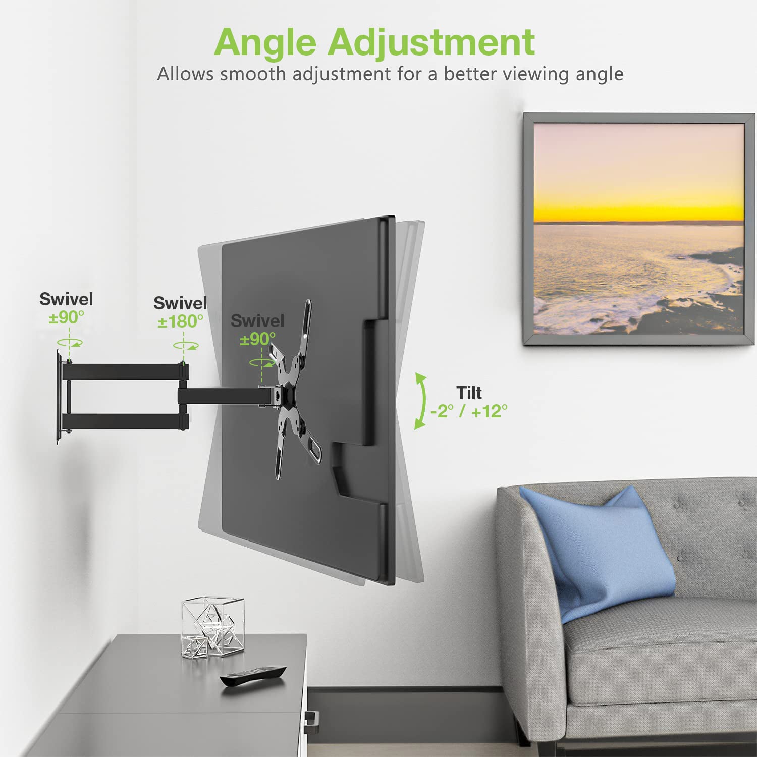 Supporto a Muro Ultra Slim per TV LED LCD 23-55'' Nero - Techly ICA-PLB 136M