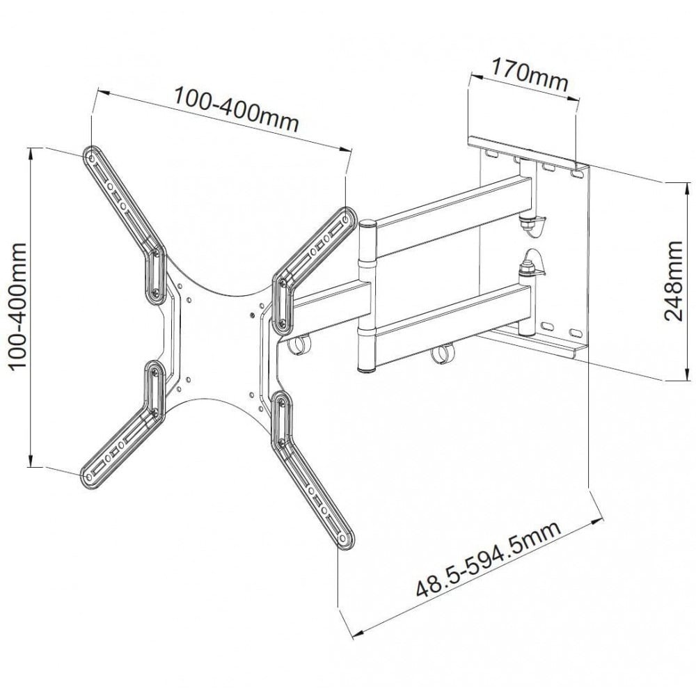 Supporto a Muro Ultra Slim per TV LED LCD 23-55'' Bianco - Techly ICA-PLB 136MW