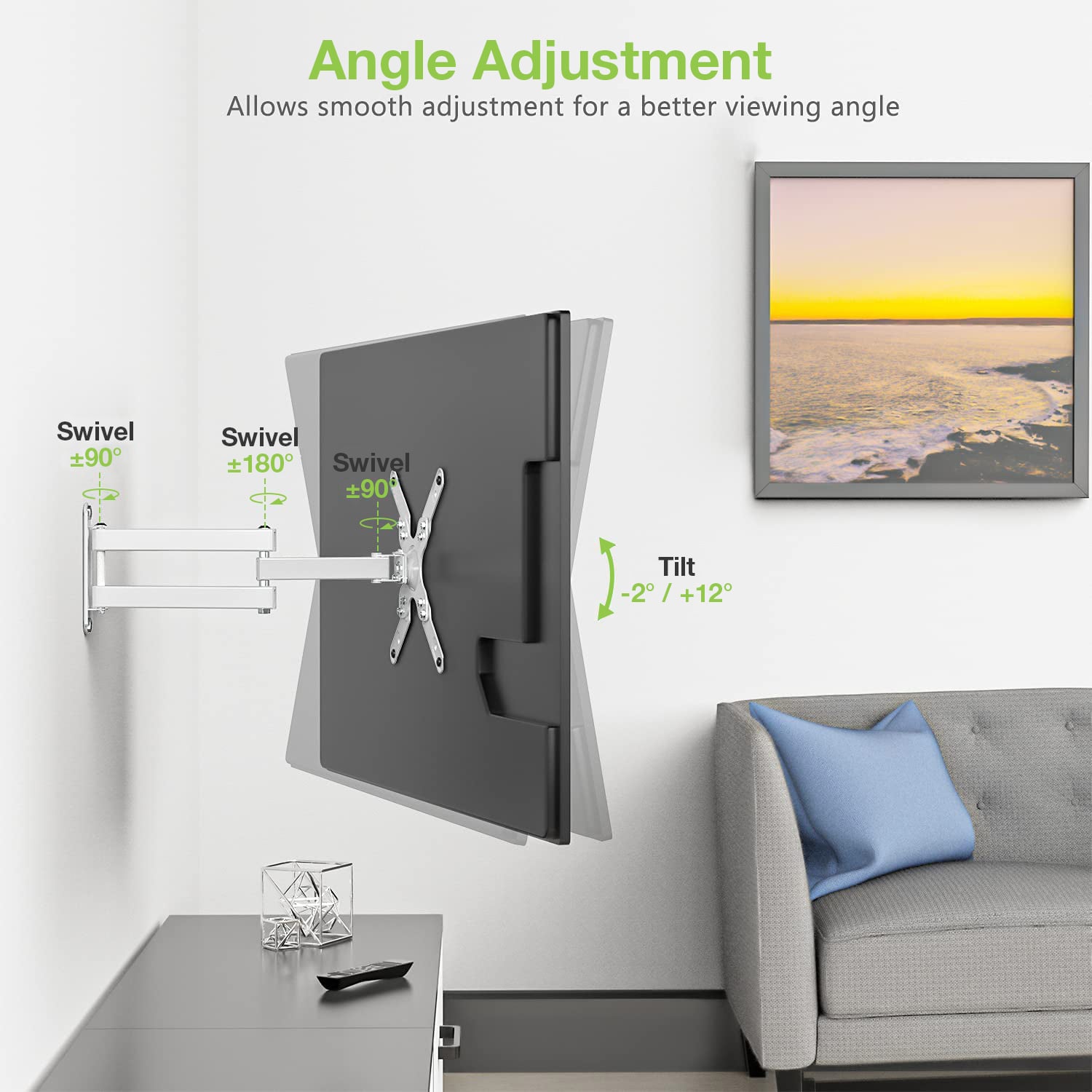 Supporto a Muro Ultra Slim per TV LED LCD 23-55'' Bianco - Techly ICA-PLB 136MW
