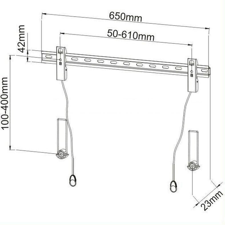 Staffa Muro Fissa Slim con Distanziali TV LED LCD 40-65'' Nero - Techly ICA-PLB 139L