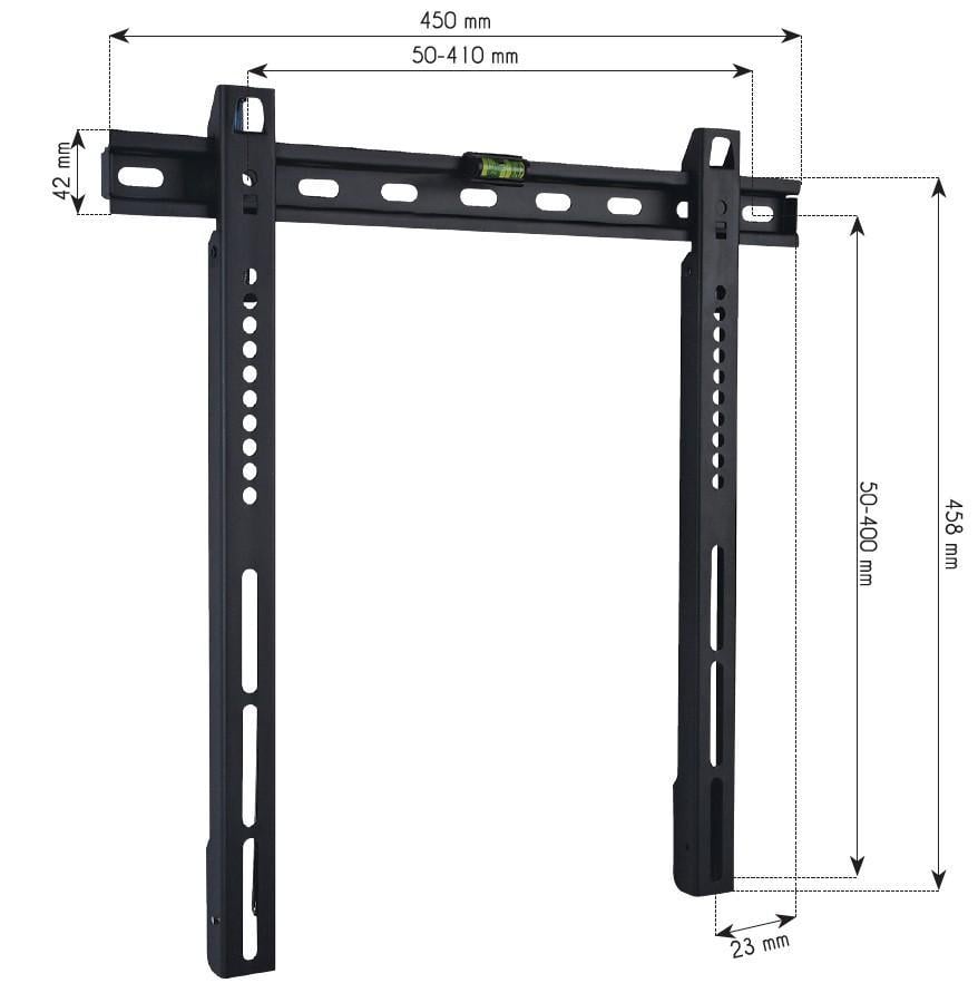Supporto a Muro Fisso Ultra Slim per TV LED LCD 32-55'' Nero - Techly ICA-PLB 140M