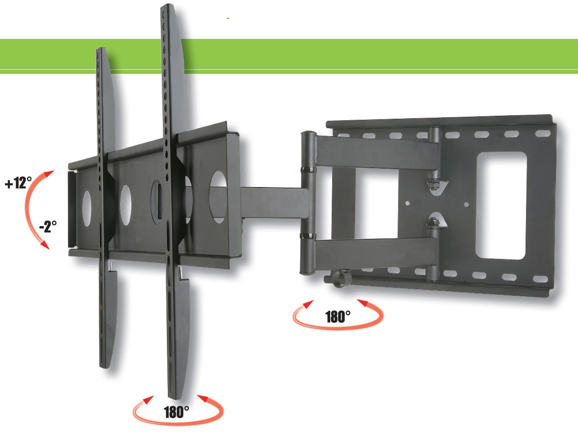 Supporto a Muro per TV LED LCD 32-65'' Estensibile Slim Full-Motion - Techly ICA-PLB 148L