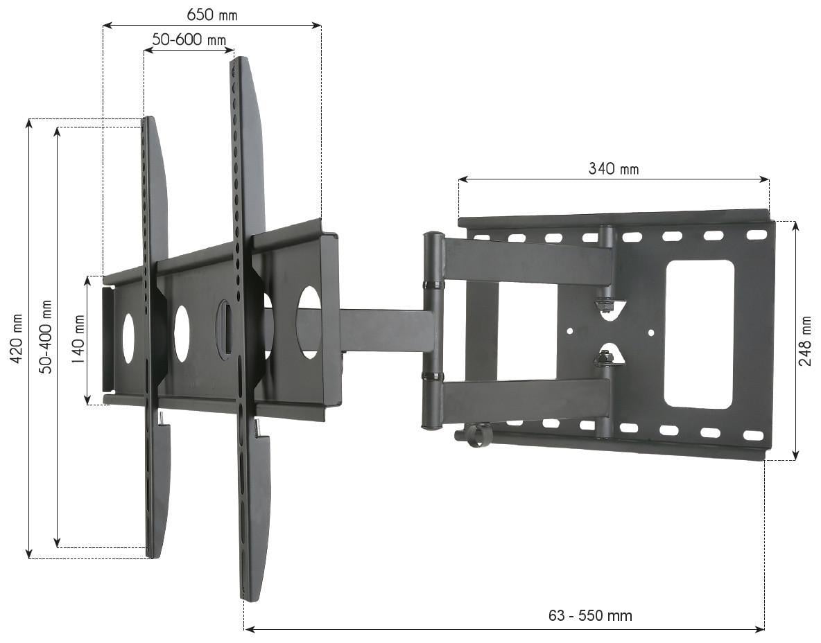 Supporto a Muro per TV LED LCD 32-65'' Estensibile Slim Full-Motion - Techly ICA-PLB 148L
