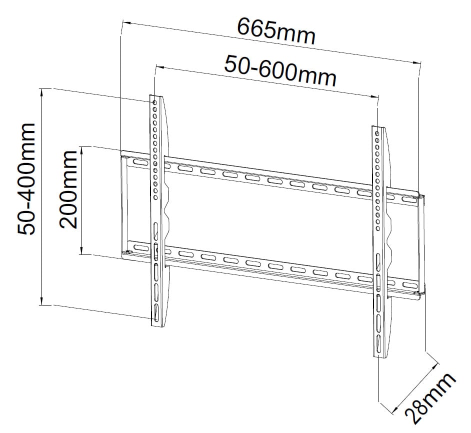 Staffa a Muro Fissa Slim TV LED LCD 40-65'' - Techly ICA-PLB 162L