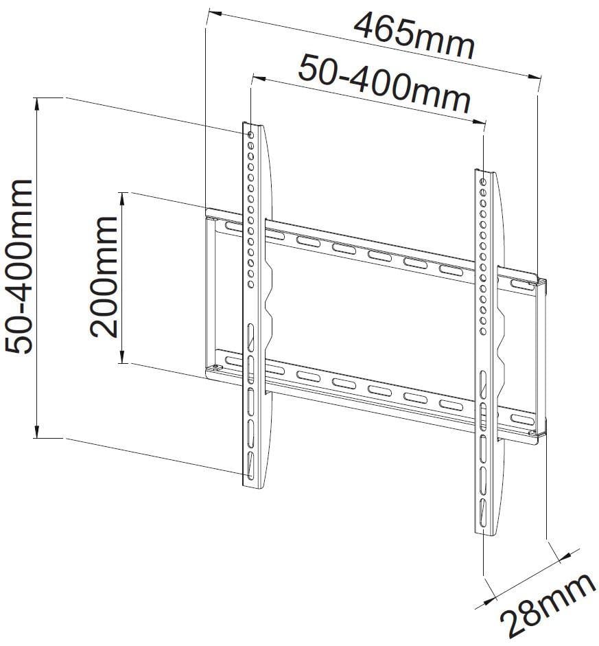 Supporto a Muro Fisso Slim per TV LED LCD 23-55'' Nero - Techly ICA-PLB 162M