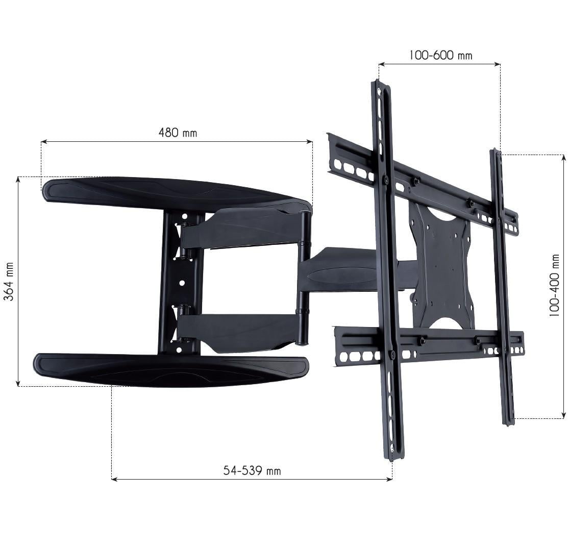 Supporto a Muro Ultra Slim per TV LED LCD 40-65'' Full Motion Nero - Techly ICA-PLB 171L