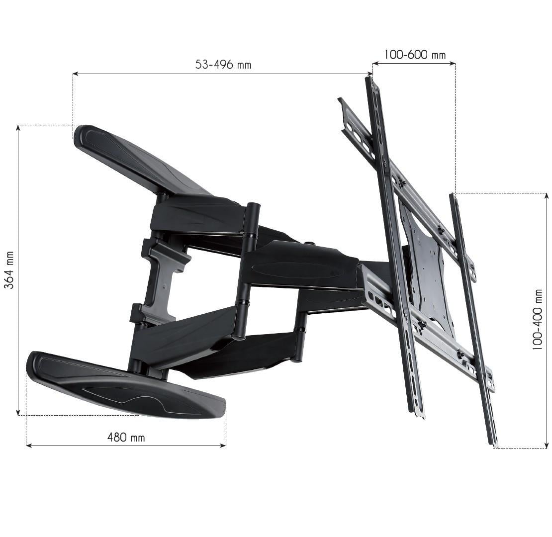 Supporto a Muro Ultra Slim per TV LED LCD 40-80'' Full Motion Nero - Techly ICA-PLB 172L
