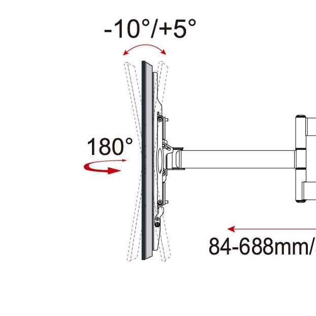 Supporto a Muro Slim per TV LED LCD 32-70'' Nero - Techly ICA-PLB 23M
