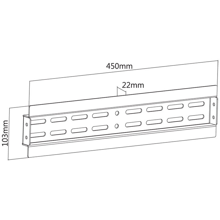 Additional Bar for Wall TV Supports Video Wall - Techly ICA-PLB 246 VWF-B