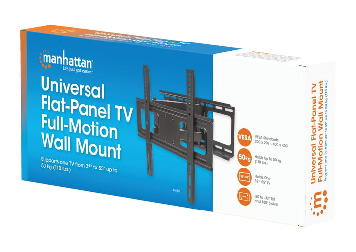 Supporto a Muro Universale Full-Motion per TV 32-55" - Manhattan ICA-PLB 252M