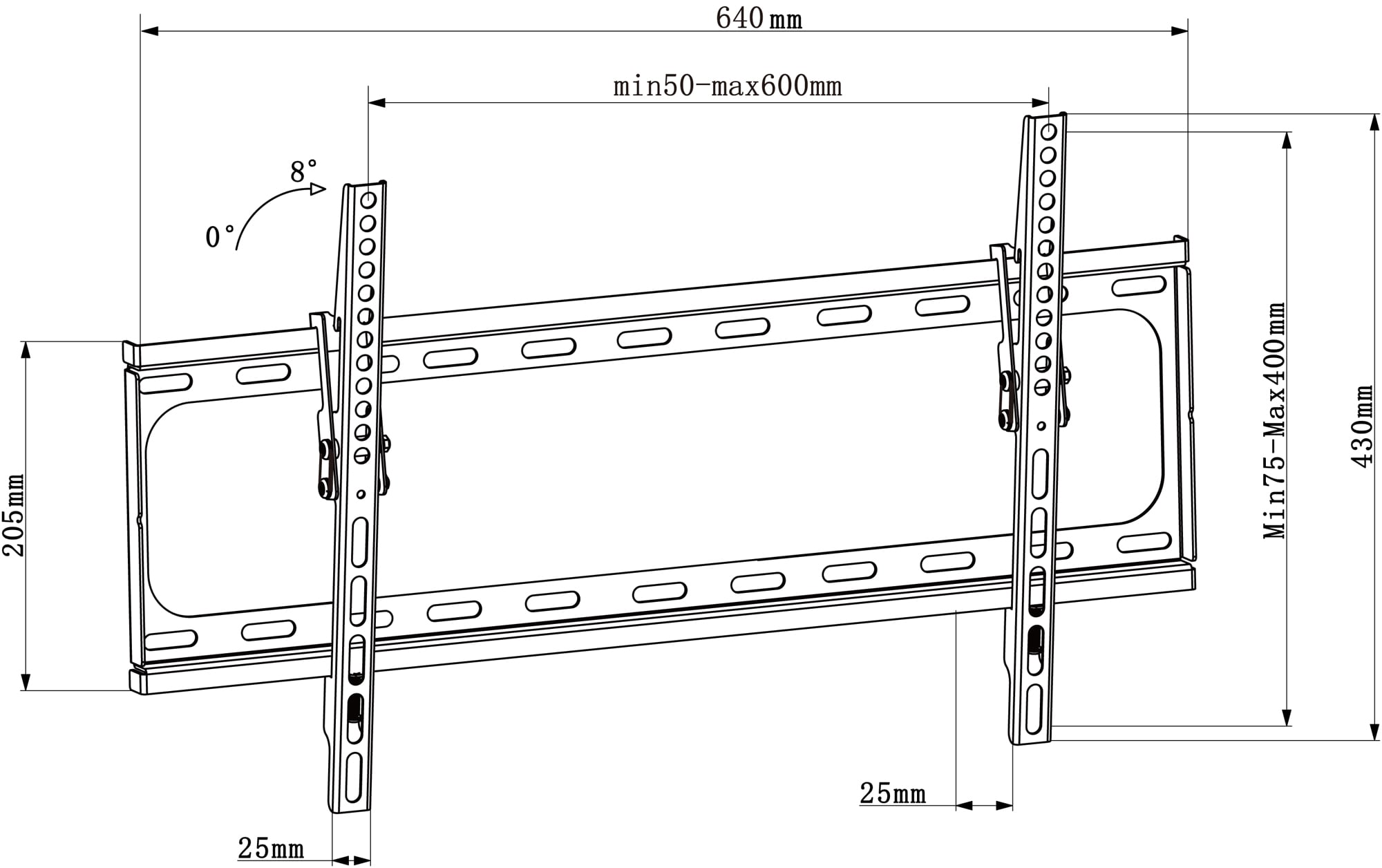 Staffa a Muro Inclinabile TV LED LCD 30-70'' Nero - Techly ICA-PLB 261L