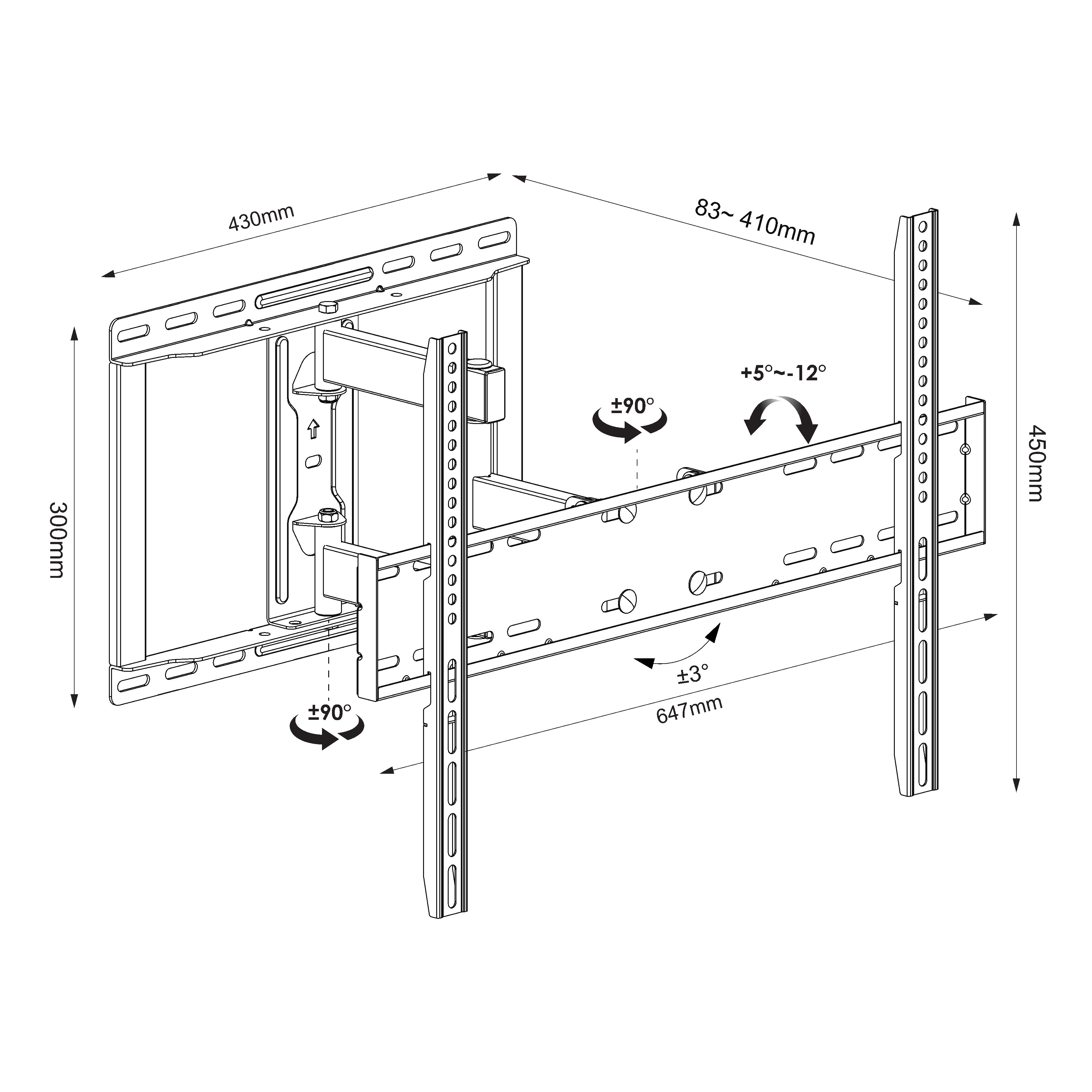 Staffa a Muro per TV LCD 32-75'' Full-Motion - Techly ICA-PLB 3154B