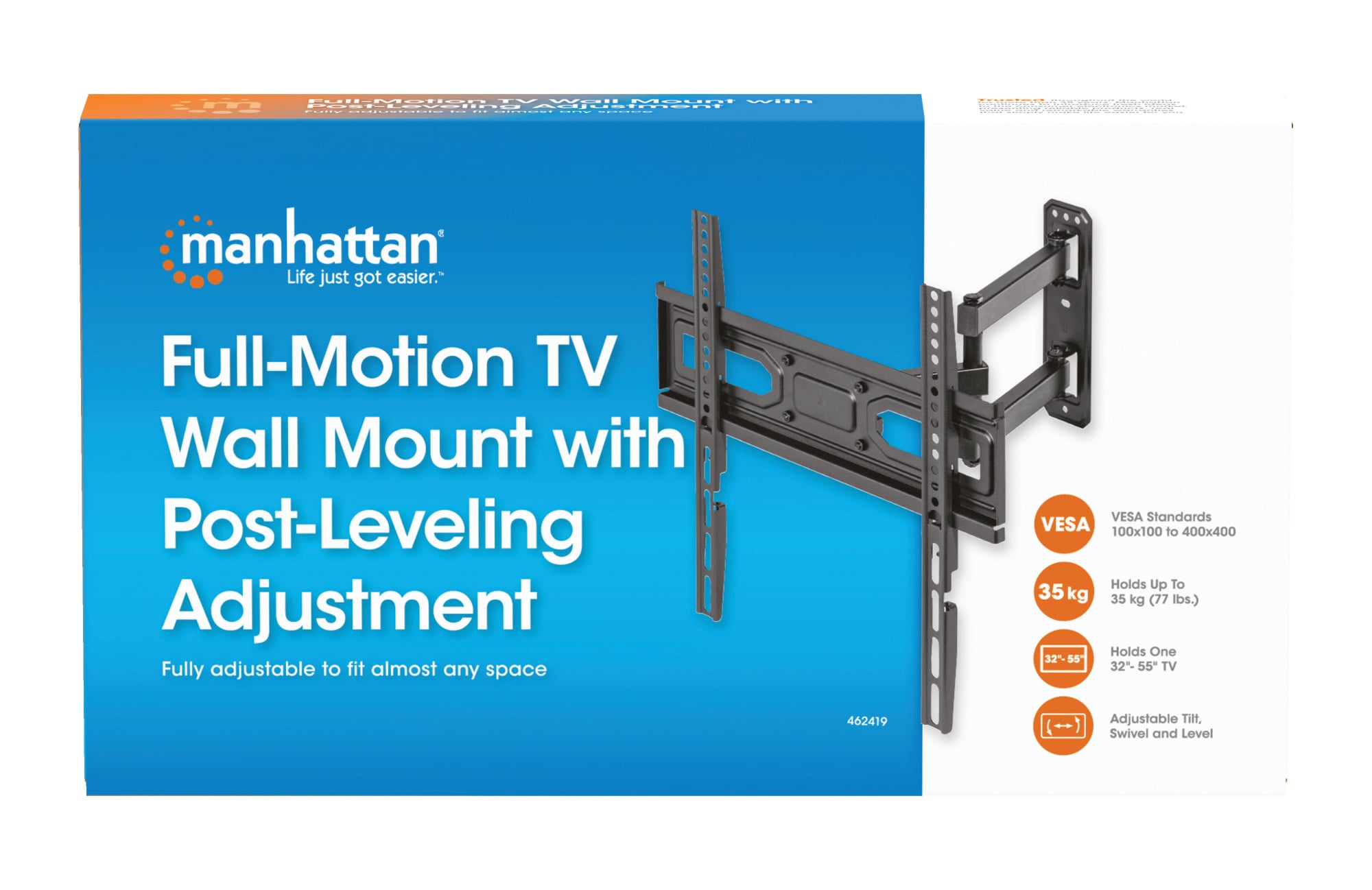 Staffa a Muro per TV LED LCD 32-55'' Full Motion - Manhattan ICA-PLB 320M2