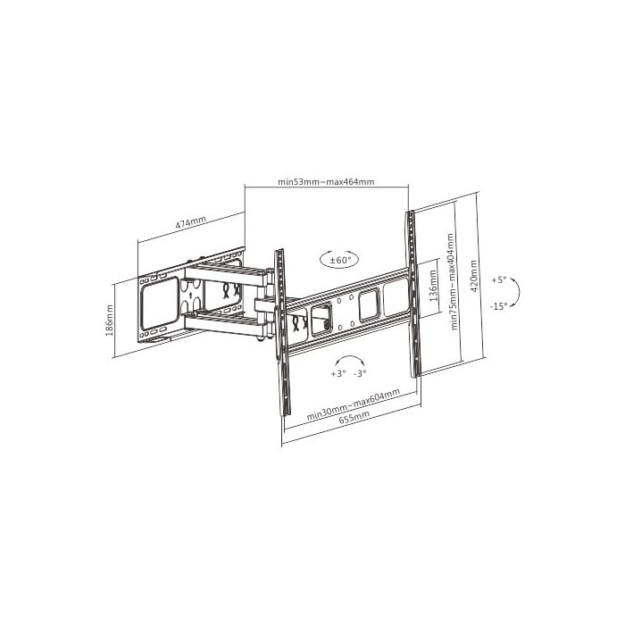 Staffa da Muro con Doppio Braccio per TV LED/LCD 37-70'' - Techly ICA-PLB 344LTY