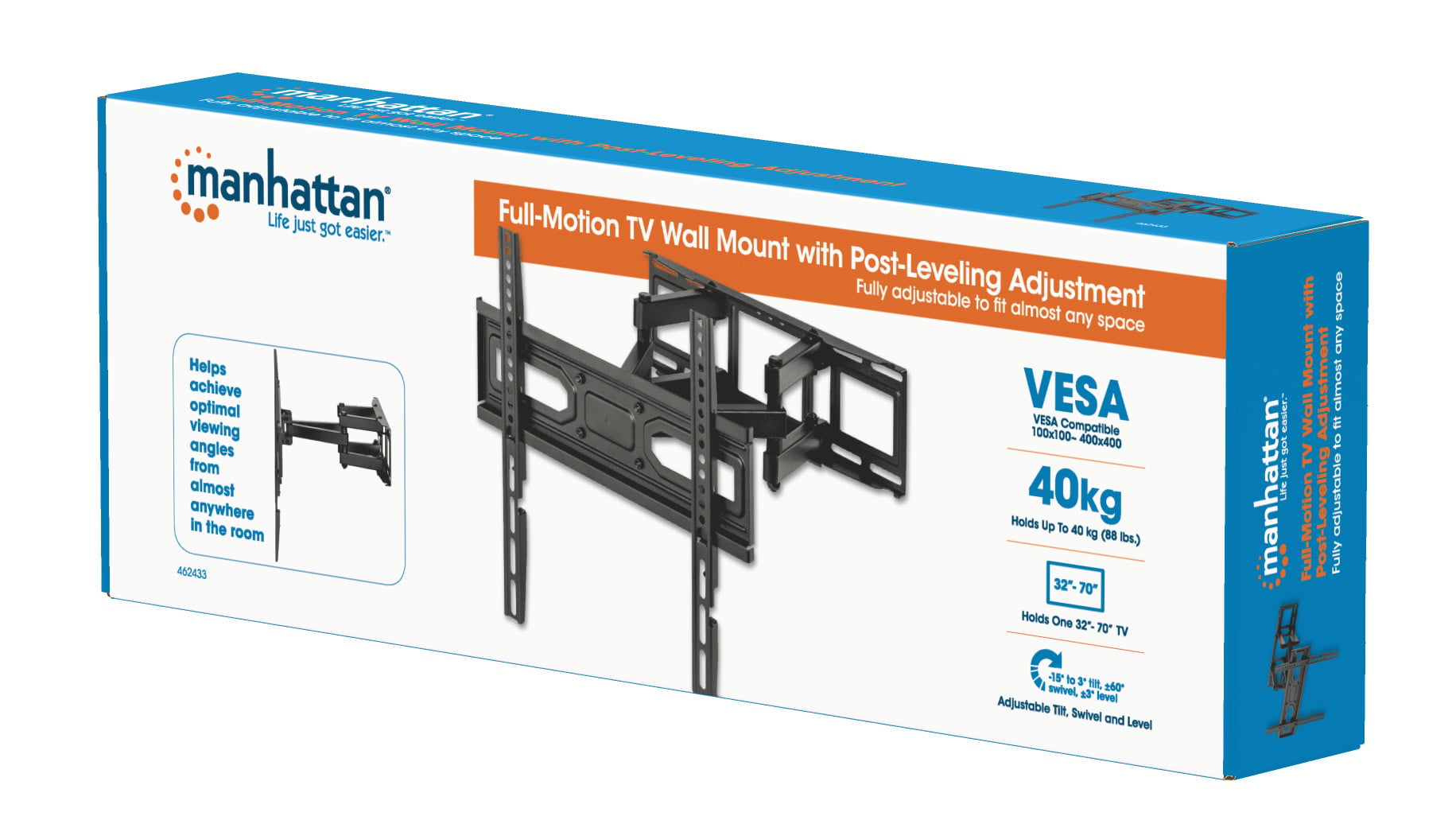 Supporto a Muro per TV LED LCD 32-70'' Full-Motion - Manhattan ICA-PLB 344SM2
