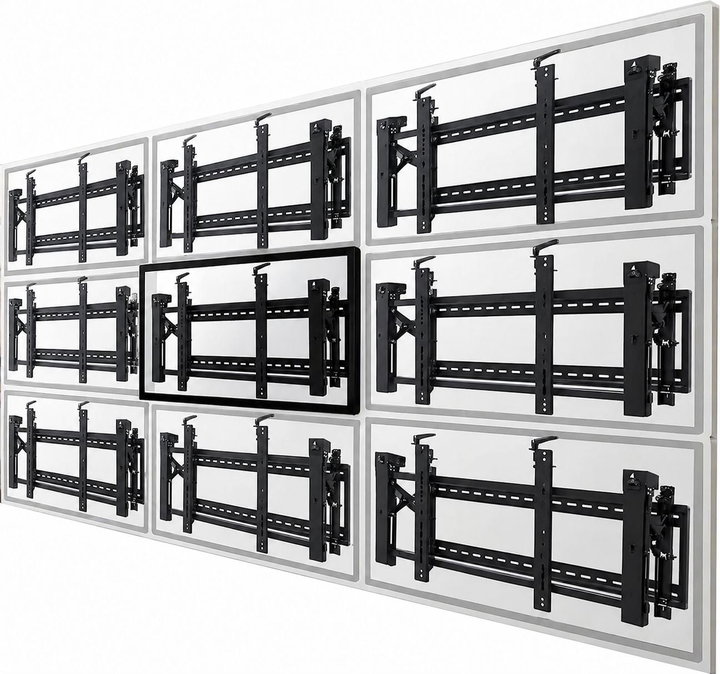 Supporto a Muro Video Wall Pop-Out Antifurto per TV 45-70" - Techly ICA-PLB 346VWT