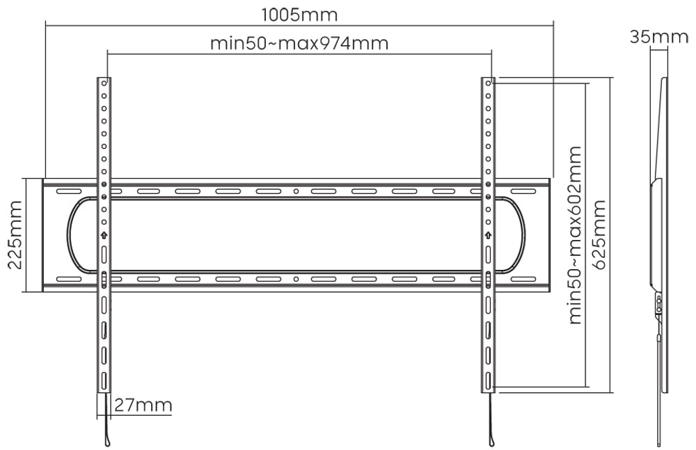 Staffa a Muro Fissa Slim TV LED LCD 60-120'' - Techly ICA-PLB 369F
