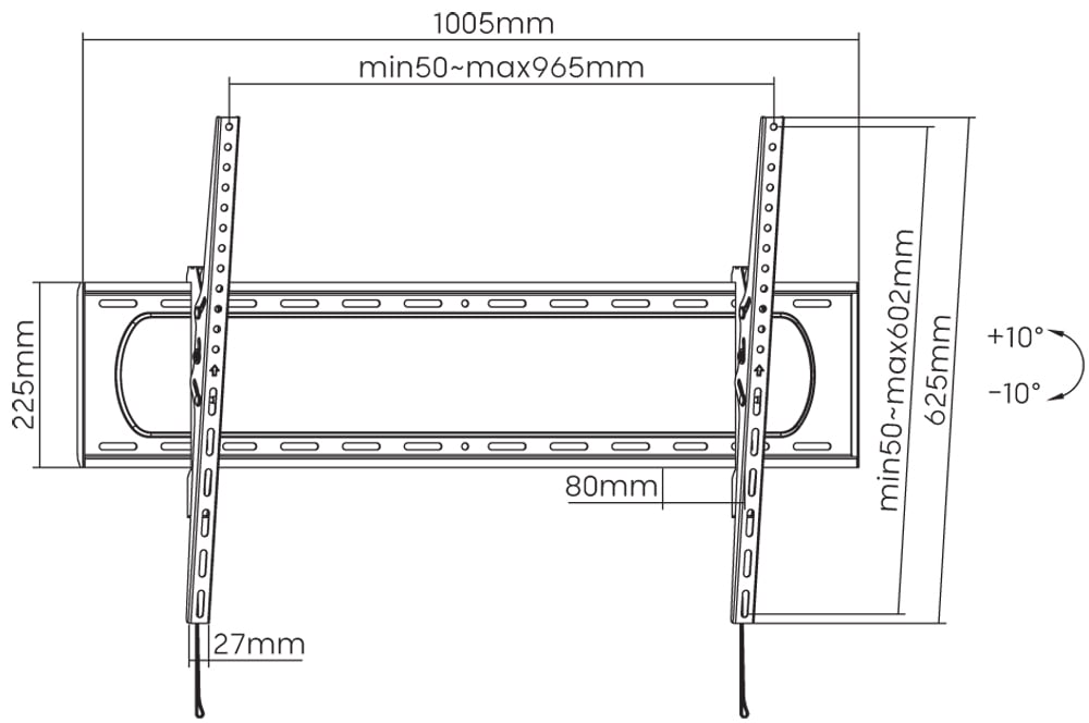 Staffa a Muro Inclinabile Slim TV LED LCD 60-120'' - Techly ICA-PLB 369T