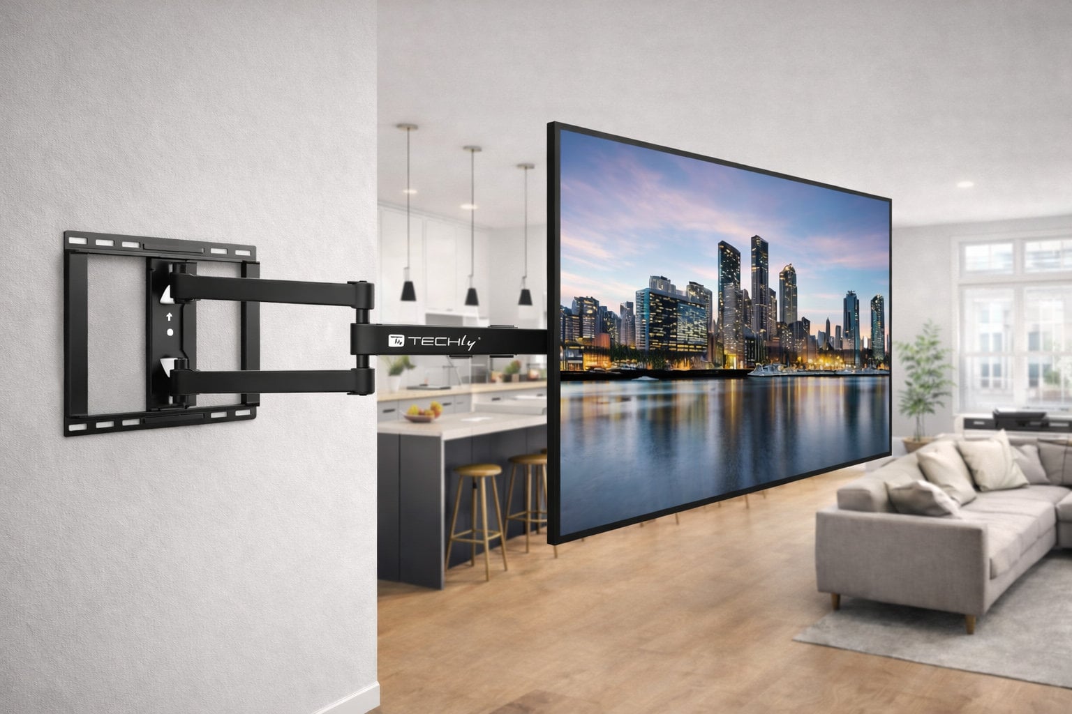 Supporto Universale da Parete Extra Long Full Motion per TV 32-75'' - Techly ICA-PLB 371