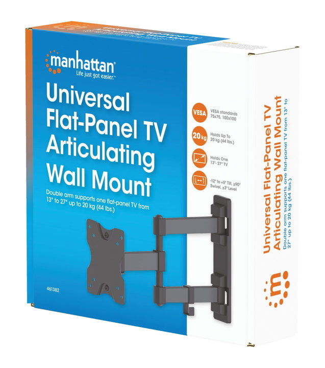 Staffa a Muro per LCD 13-27" Universale e Snodabile - Manhattan ICA-PLB 382