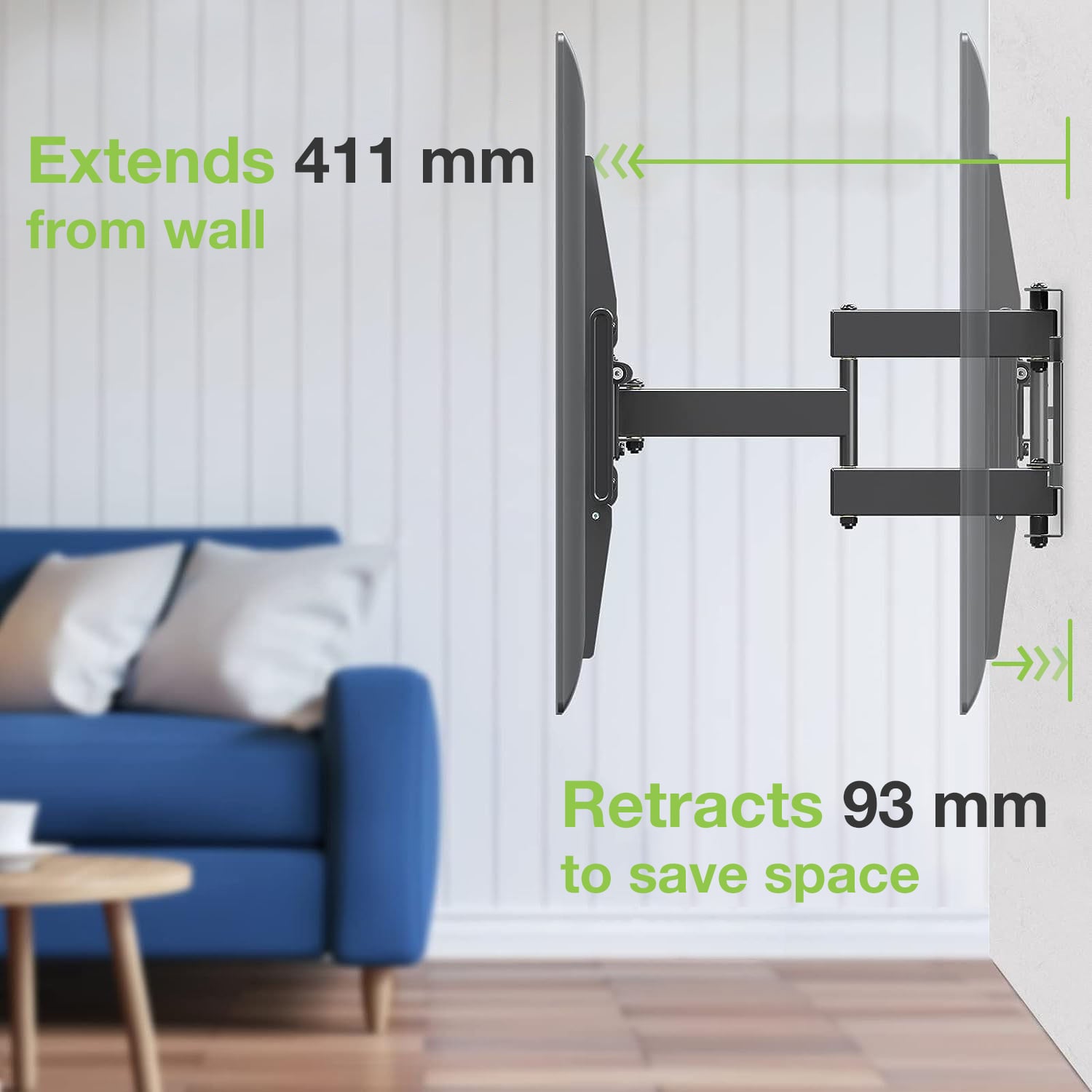 Staffa a Muro con Doppio Braccio per TV LCD 42-75'' Full-Motion - Techly ICA-PLB 473