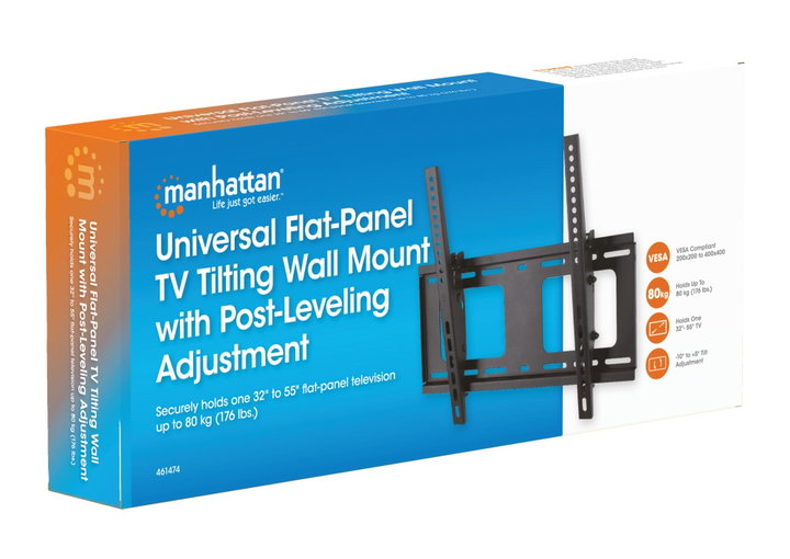 Supporto a Muro Inclinabile con Regolazione Altezza TV LED LCD 32-55" Nero - Manhattan ICA-PLB 474