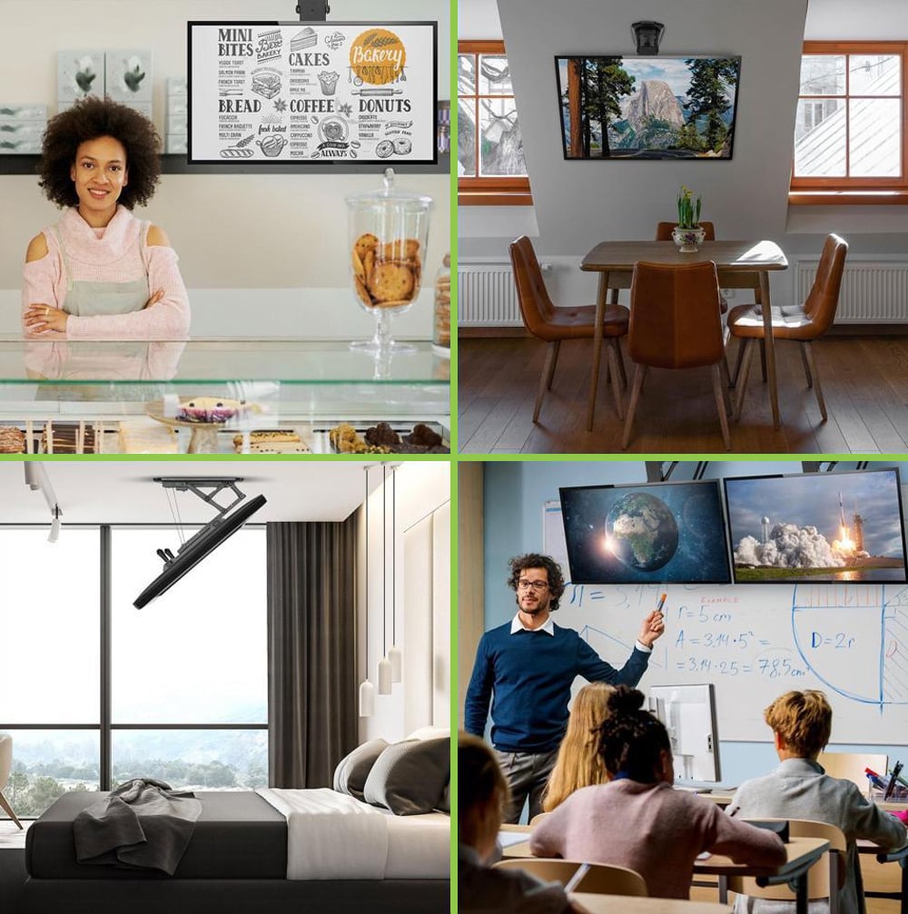 Supporto TV Motorizzato da Soffitto Inclinabile Integrazione Smart Home per TV da 32 a 70'' - Techly ICA-PLB 546M