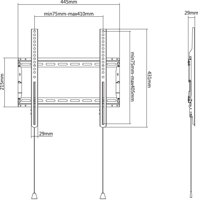 Staffa a muro fissa TV LED LCD 32-70'' robusta e pieghevole - Techly ICA-PLB 59F