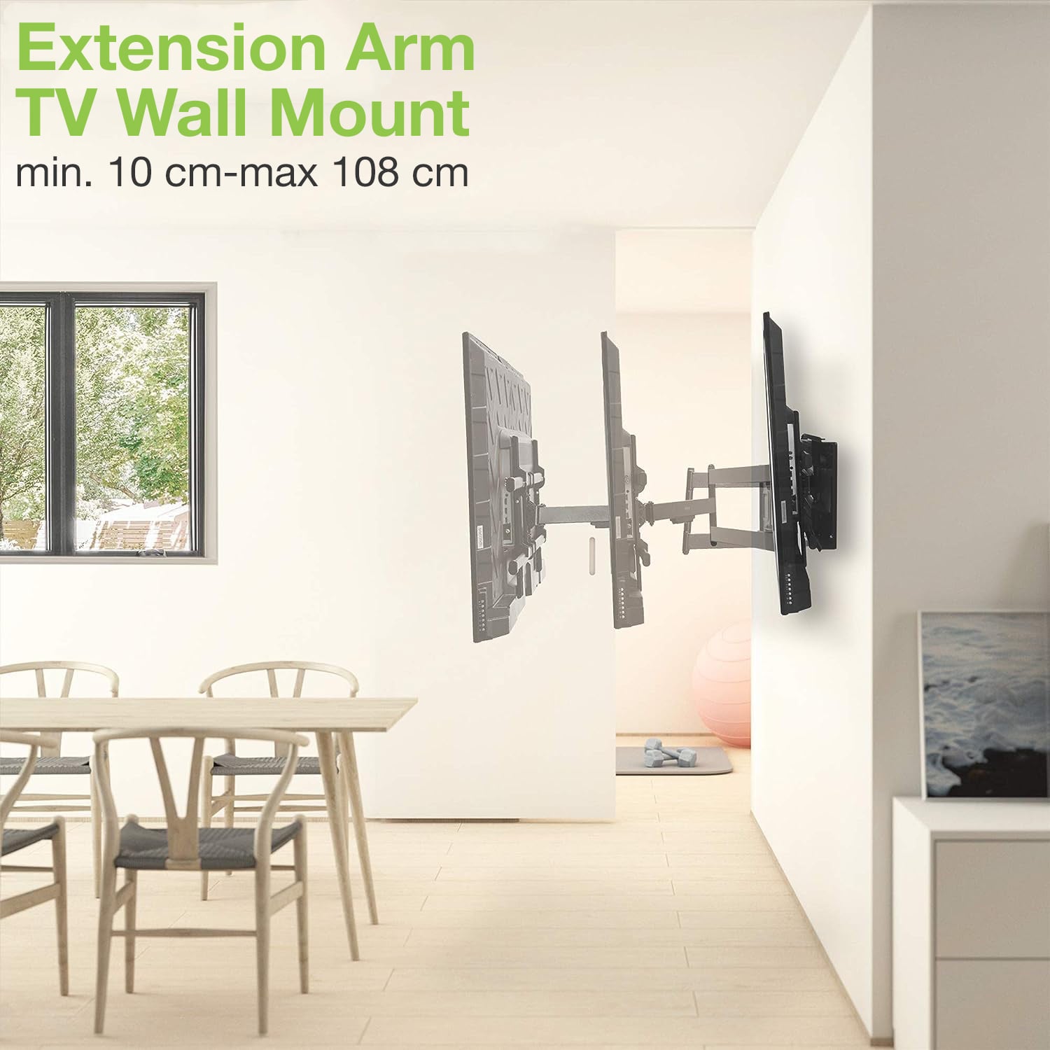 Supporto a Muro Extra Long Full Motion per TV 42-80'' - Techly ICA-PLB 721