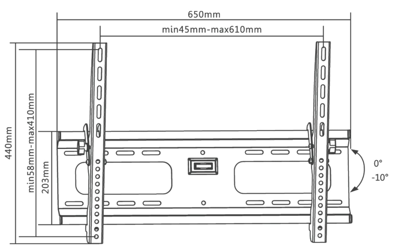 Universal Wall Mount Inclinable for TV 37 - 70 " - Manhattan ICA-PLB 752 BM