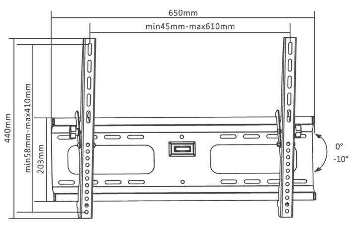 Supporto a Muro Universale Inclinabile per TV 37-70" - Manhattan ICA-PLB 752BM