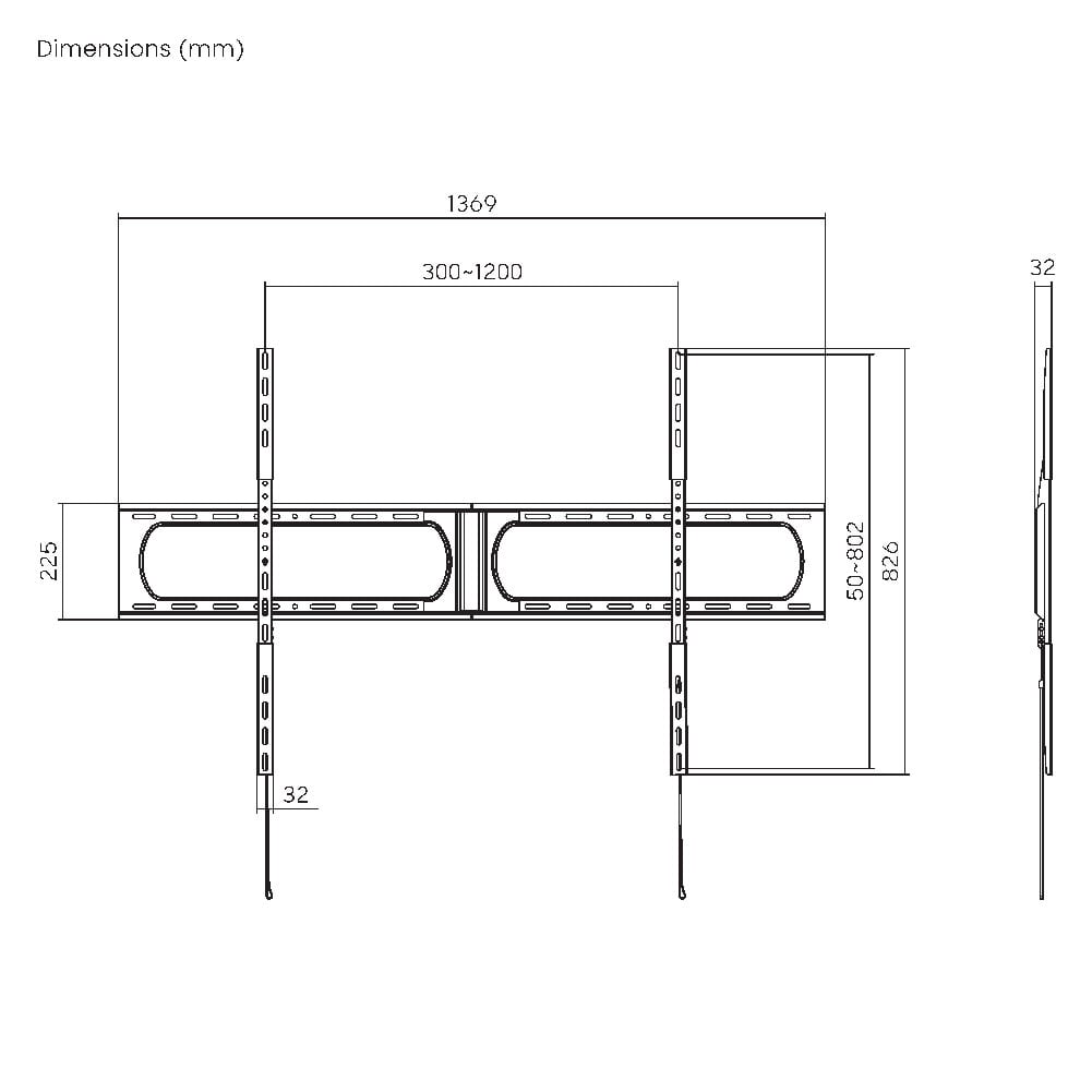 Supporto Fisso da Parete LED/LCD 37-140'' Nero - Techly ICA-PLB 812F