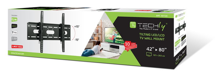 Supporto a muro inclinabile per TV 42-80" VESA fino a 800x500 - Techly ICA-PLB 890