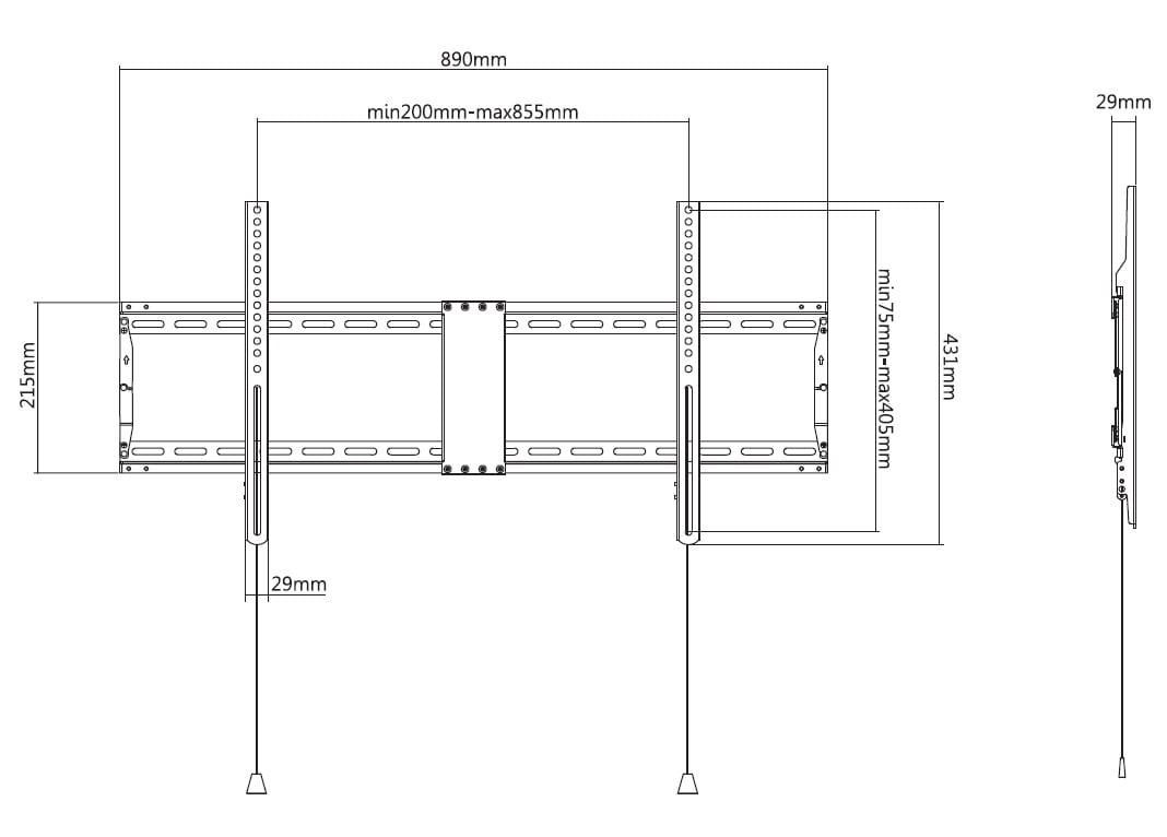 Staffa a Muro Fissa TV LED LCD 43-90'' - Techly ICA-PLB 948F