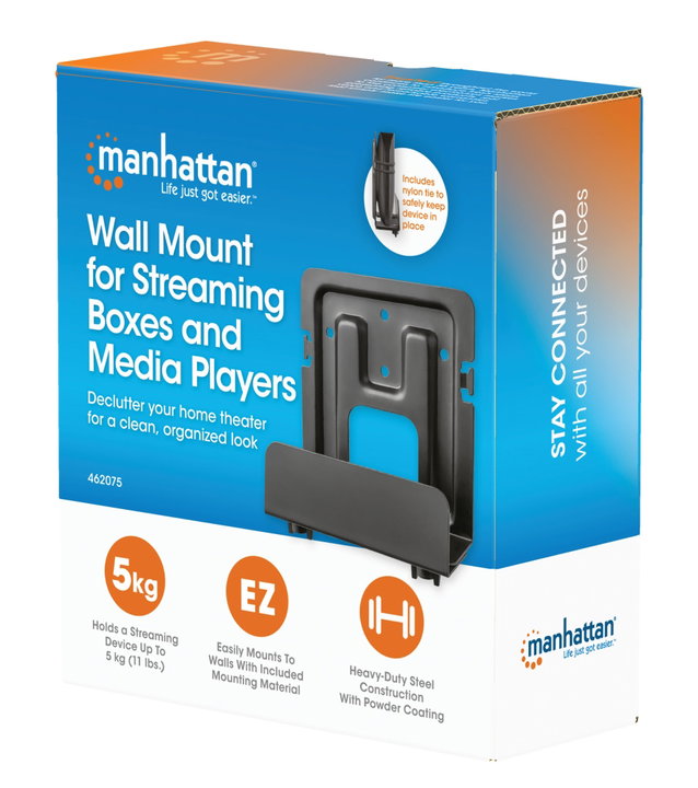 Supporto a muro per box di streaming e media player - Manhattan ICA-PLB MEDIA-01