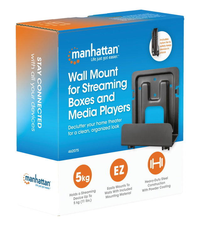 Supporto a muro per box di streaming e media player - Manhattan ICA-PLB MEDIA-01