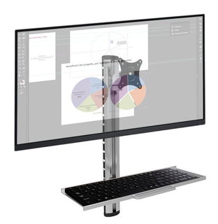 Wall-mounted workstation with monitor support and keyboard shelf - Techly ICA-PLW 01