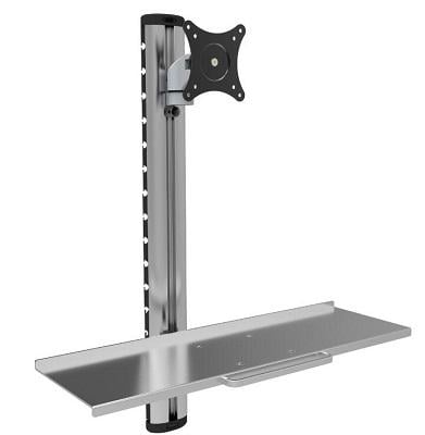 Postazione di lavoro a parete con supporto monitor e ripiano tastiera - Techly ICA-PLW 01
