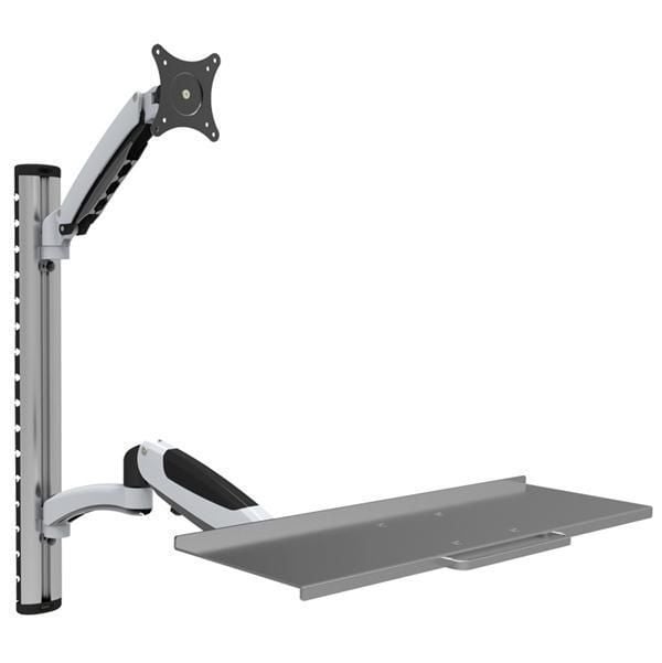 Postazione di lavoro a parete con supporto monitor e ripiano tastiera estensibile - Techly ICA-PLW 02