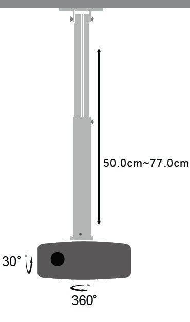 Supporto a soffitto professionale per proiettori estensione 50-77 cm - Techly ICA-PM 104M