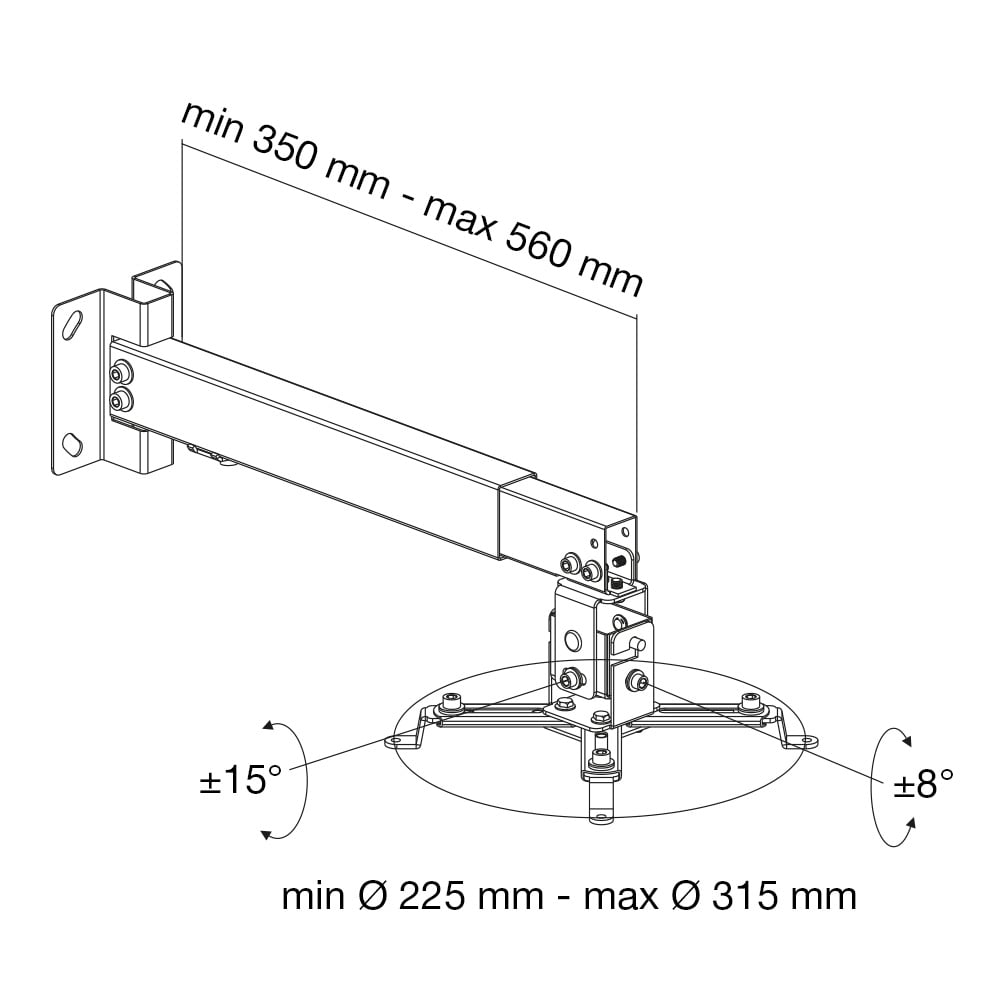 Universal bracket for Silver Wall/Soffit Headlights - Techly ICA-PM 16