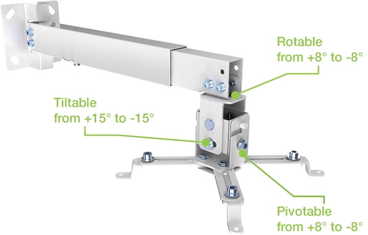 Staffa universale per proiettori a parete/soffitto silver - Techly ICA-PM 16